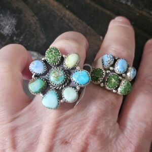 ♥️SOLD♥️Navajo Multi Turquoise Cluster Ring